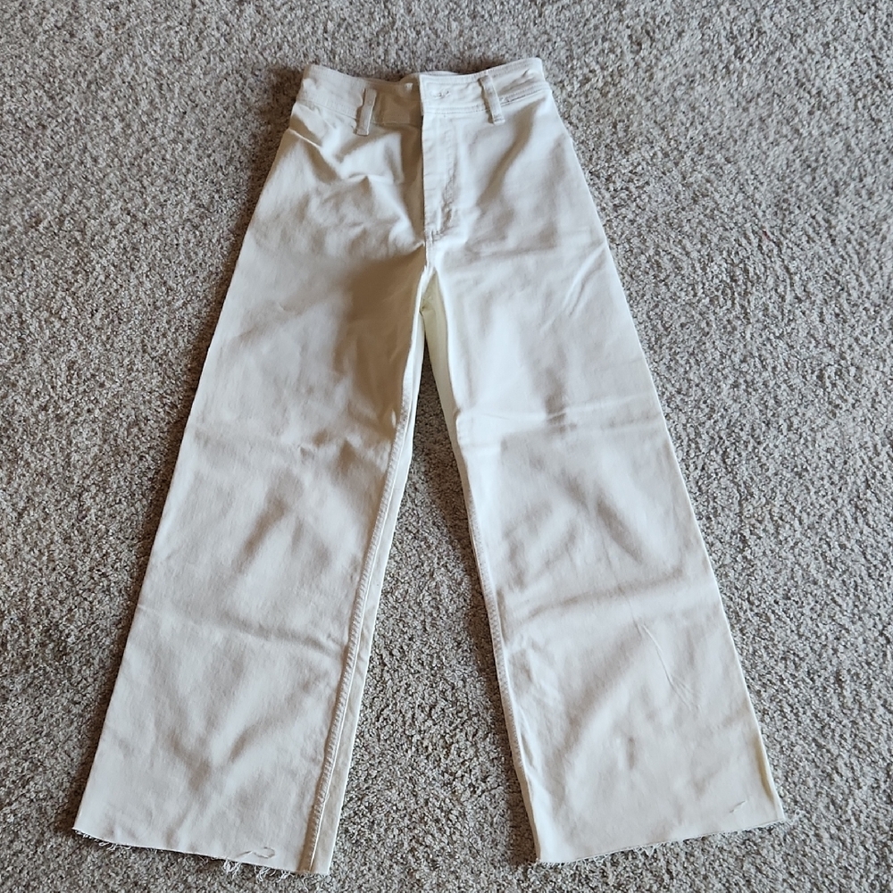 Never Worn Zara Womens White High-Rise Marine Pants, Size 2